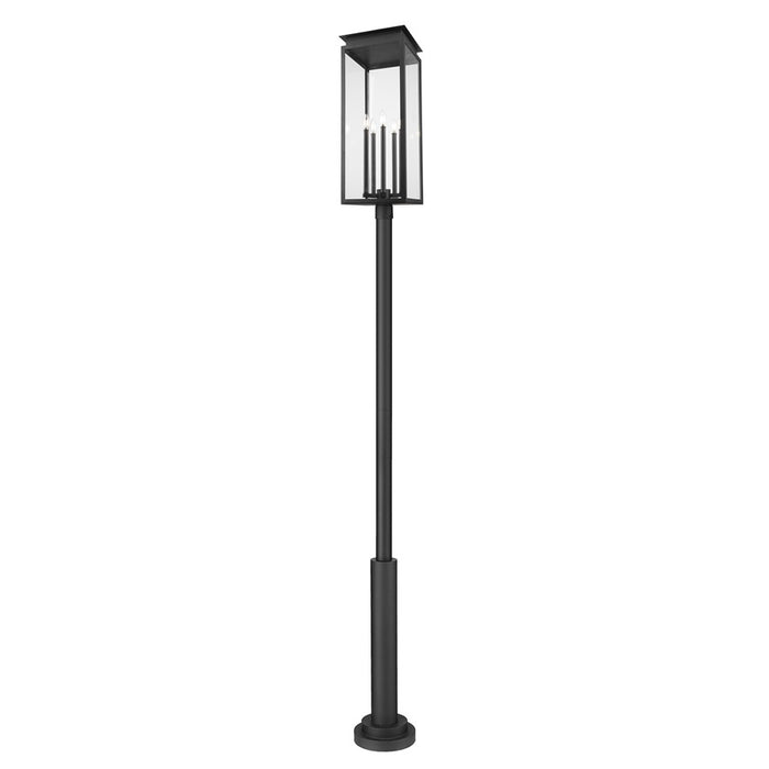 Z-Lite Nova 5Lt 12.5" Outdoor Post Mounted, Black/Clear - 5018PHXLR-5010P-BK