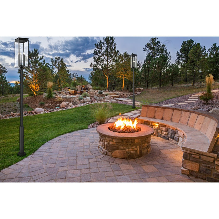 Z-Lite Nova 5 Light 12.5" Outdoor Post Mounted, Black/Clear
