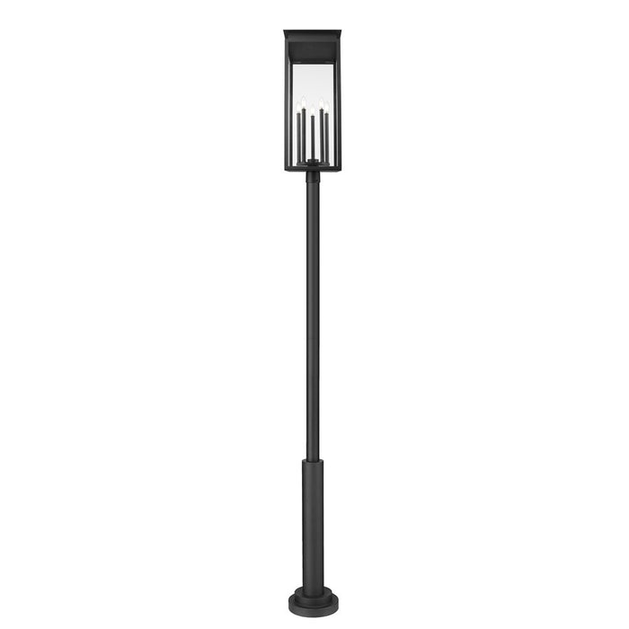 Z-Lite Nova 5Lt 12.5" Outdoor Post Mounted, Black/Clear