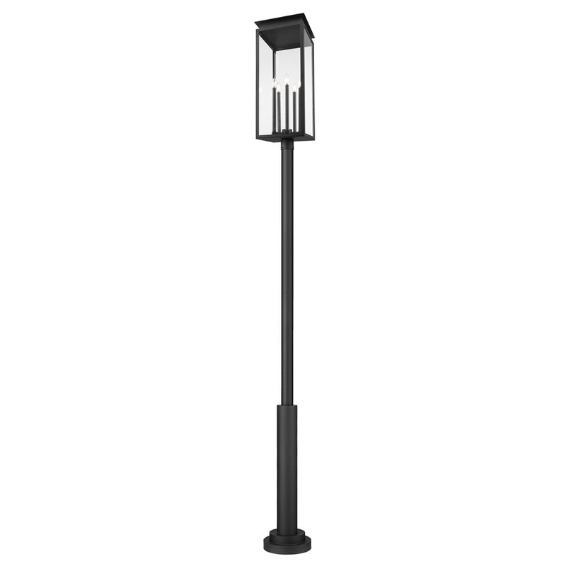 Z-Lite Nova 5Lt 12.5" Outdoor Post Mounted, Black/Clear