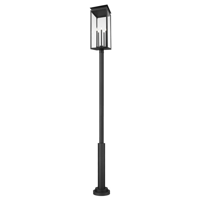 Z-Lite Nova 5Lt 12.5" Outdoor Post Mounted, Black/Clear