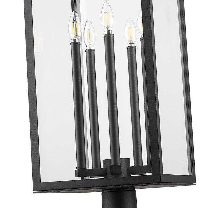 Z-Lite Nova 5Lt 12.5" Outdoor Post Mounted, Black/Clear