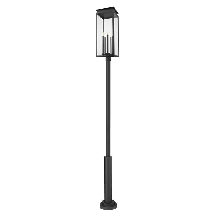 Z-Lite Nova 5Lt 12.5" Outdoor Post Mounted, Black/Clear