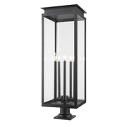 Z-Lite Nova 5Lt 12.5" Outdoor Pier Mount/Round, Black/Clear - 5018PHXLR-533PM-BK