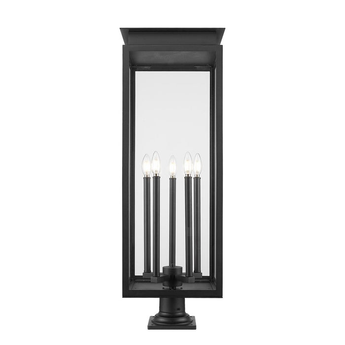 Z-Lite Nova 5Lt 12.5" Outdoor Pier Mount/Round, Black/Clear