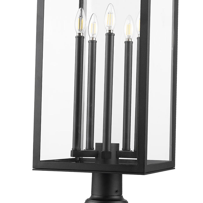 Z-Lite Nova 5Lt 12.5" Outdoor Pier Mount/Round, Black/Clear