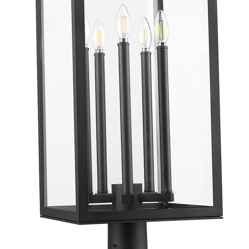 Z-Lite Nova 5Lt 14.25" Outdoor Post Mounted, Black/Clear