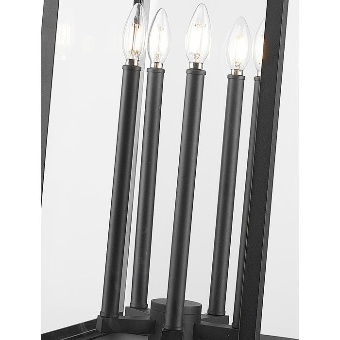Z-Lite Nova 5 Light 12.5" Outdoor Post Mount/Round, Black/Clear