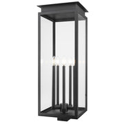Z-Lite Nova 5 Light 12.5" Outdoor Post Mount/Square, Black/Clear - 5018PHXLS-BK