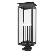 Z-Lite Nova 5Lt 12.5" Outdoor Pier Mount/Square, Black/Clear - 5018PHXLS-SQPM-BK