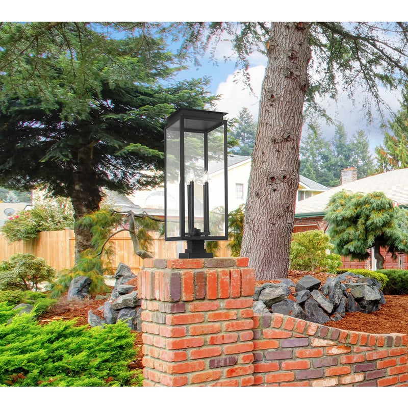 Z-Lite Nova 5Lt 12.5" Outdoor Pier Mount/Square, Black/Clear