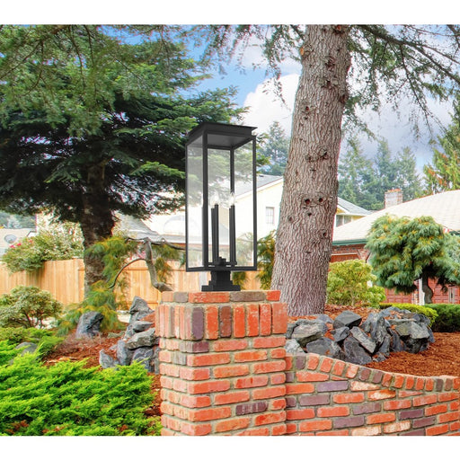 Z-Lite Nova 5Lt 12.5" Outdoor Pier Mount/Square, Black/Clear