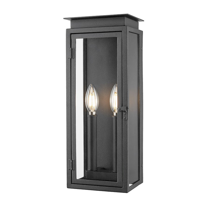 Z-Lite Nova 2 Light 5.5" Outdoor Wall Light, Black/Clear - 5018S-BK