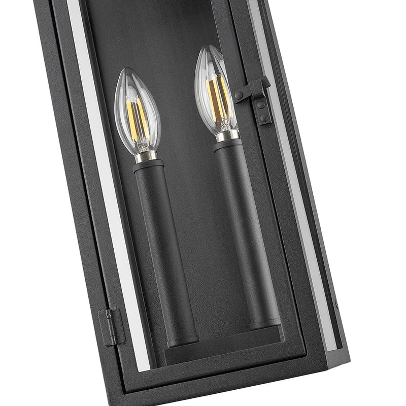 Z-Lite Nova 2 Light 5.5" Outdoor Wall Light, Black/Clear