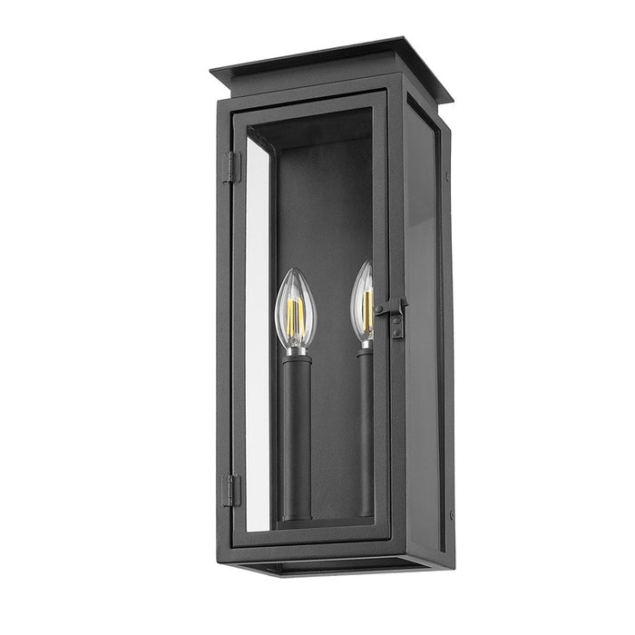 Z-Lite Nova 2 Light 5.5" Outdoor Wall Light, Black/Clear