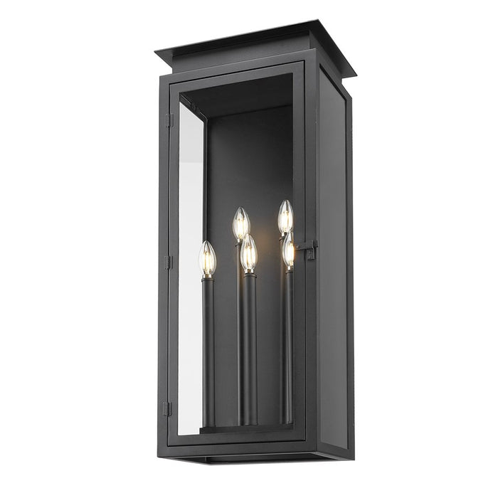 Z-Lite Nova 5 Light 9.25" Outdoor Wall Light, Black/Clear