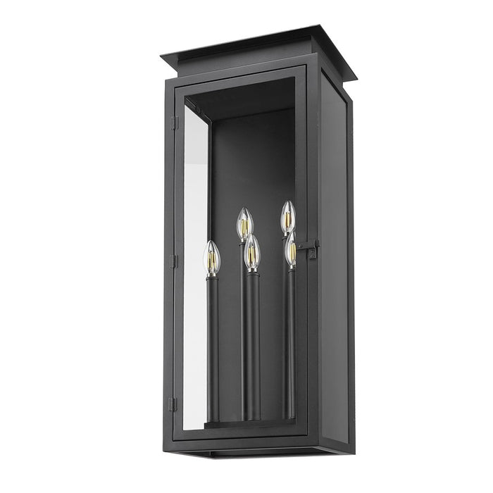 Z-Lite Nova 5 Light 9.25" Outdoor Wall Light, Black/Clear