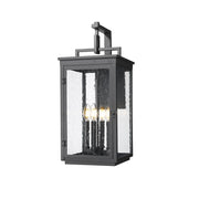 Z-Lite Hartwell 4 Light Outdoor Wall Light, Sand Black/Clear Seedy - 5019B-BK