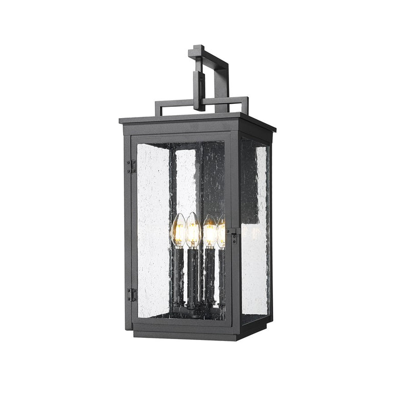 Z-Lite Hartwell 4 Light Outdoor Wall Light, Sand Black/Clear Seedy - 5019B-BK