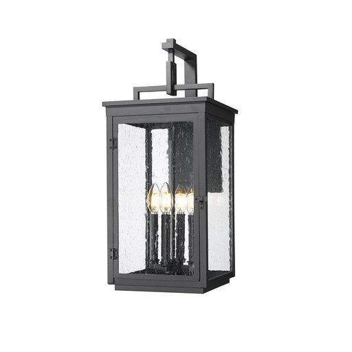 Z-Lite Hartwell 4 Light Outdoor Wall Light, Sand Black/Clear Seedy - 5019B-BK
