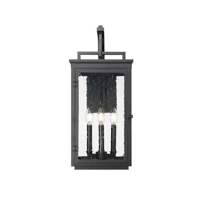 Z-Lite Hartwell 4 Light Outdoor Wall Light, Sand Black/Clear Seedy