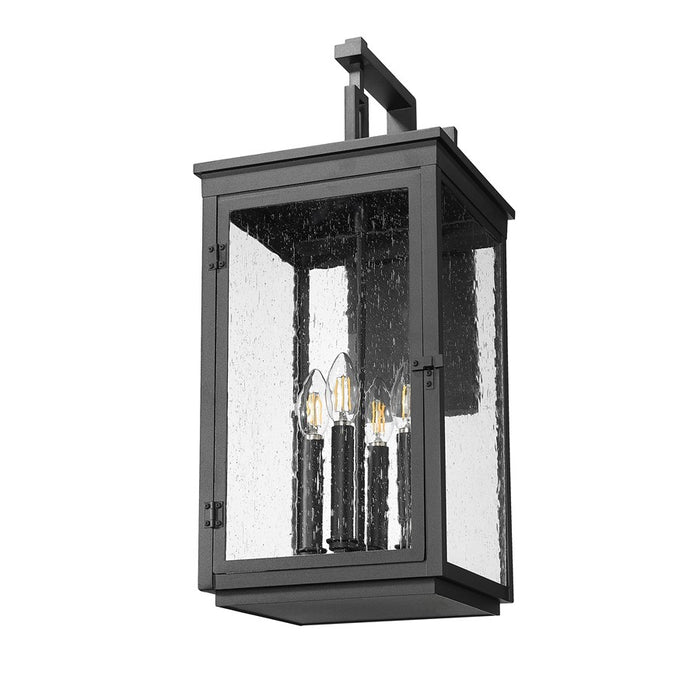 Z-Lite Hartwell 4 Light Outdoor Wall Light, Sand Black/Clear Seedy
