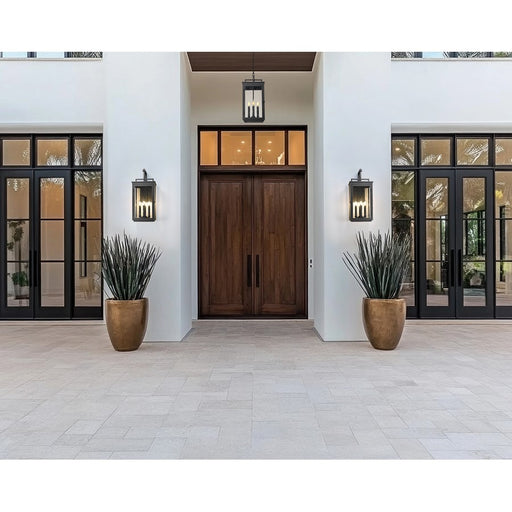 Z-Lite Hartwell 4Lt Outdoor Ceiling Fixture/Chain, Black/Seed