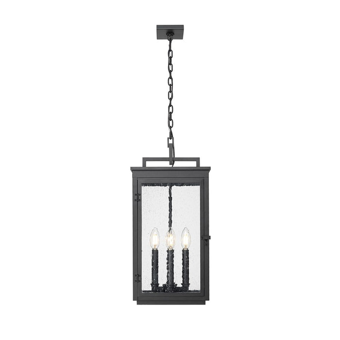 Z-Lite Hartwell 4Lt Outdoor Ceiling Fixture/Chain, Black/Seed