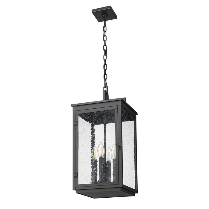 Z-Lite Hartwell 4Lt Outdoor Ceiling Fixture/Chain, Black/Seed