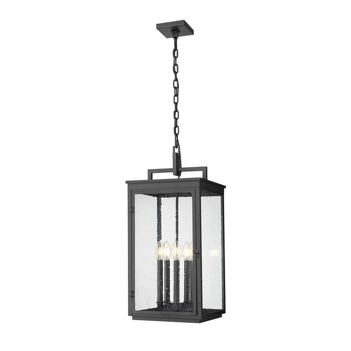 Z-Lite Hartwell 5Lt Outdoor Ceiling Fixture/Chain, Black/Seed - 5019CHXL-BK