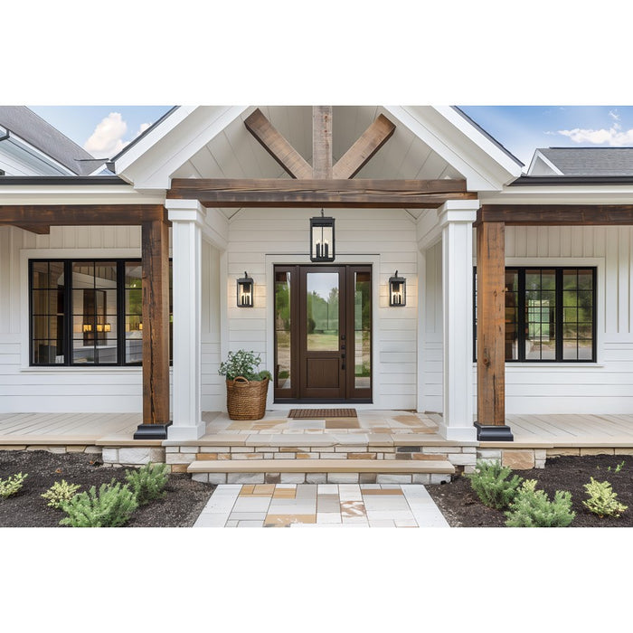 Z-Lite Hartwell 5Lt Outdoor Ceiling Fixture/Chain, Black/Seed