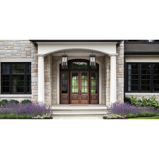 Z-Lite Hartwell 5Lt Outdoor Ceiling Fixture/Chain, Black/Seed