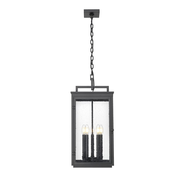 Z-Lite Hartwell 5Lt Outdoor Ceiling Fixture/Chain, Black/Seed