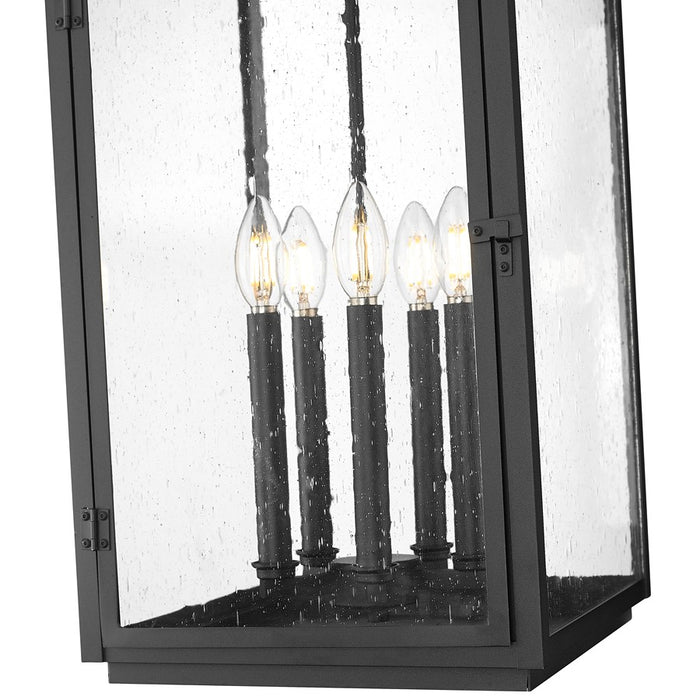 Z-Lite Hartwell 5Lt Outdoor Ceiling Fixture/Chain, Black/Seed