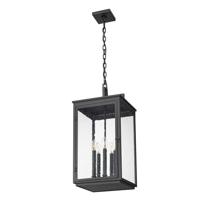 Z-Lite Hartwell 5Lt Outdoor Ceiling Fixture/Chain, Black/Seed