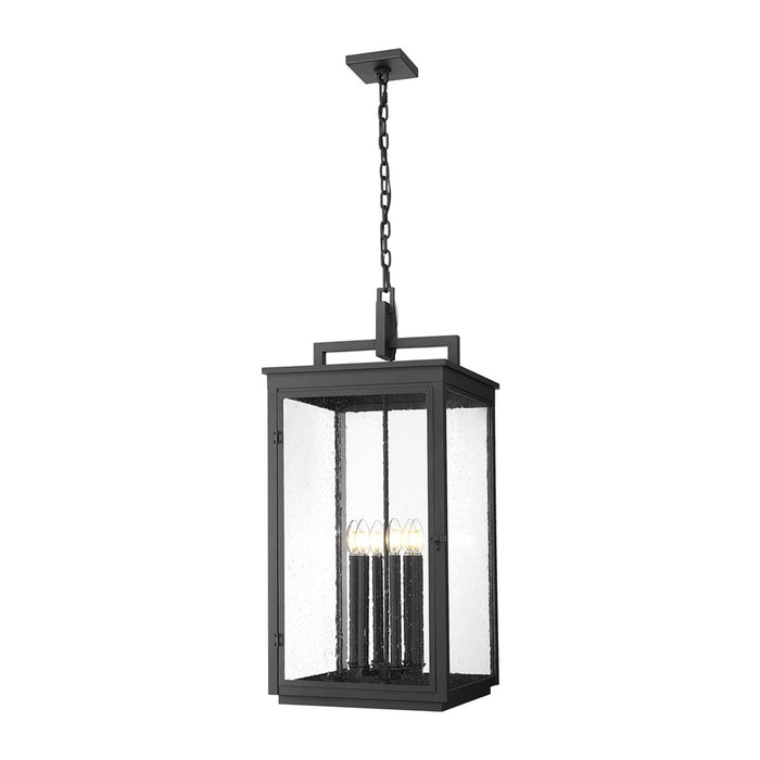 Z-Lite Hartwell 6Lt Outdoor Ceiling Fixture/Chain, Black/Seed - 5019CHXXL-BK