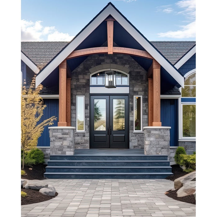 Z-Lite Hartwell 6Lt Outdoor Ceiling Fixture/Chain, Black/Seed