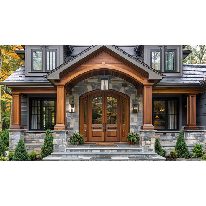 Z-Lite Hartwell 6Lt Outdoor Ceiling Fixture/Chain, Black/Seed