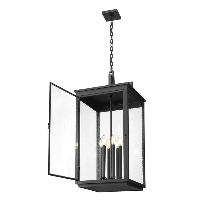 Z-Lite Hartwell 6Lt Outdoor Ceiling Fixture/Chain, Black/Seed