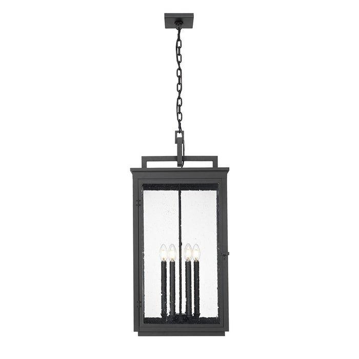 Z-Lite Hartwell 6Lt Outdoor Ceiling Fixture/Chain, Black/Seed