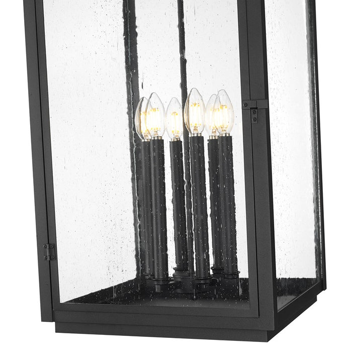Z-Lite Hartwell 6Lt Outdoor Ceiling Fixture/Chain, Black/Seed