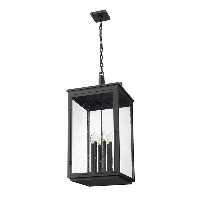 Z-Lite Hartwell 6Lt Outdoor Ceiling Fixture/Chain, Black/Seed