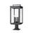 Z-Lite Hartwell 4Lt Outdoor Pier Mount, Black/Clear Seedy - 5019PHBR-533PM-BK