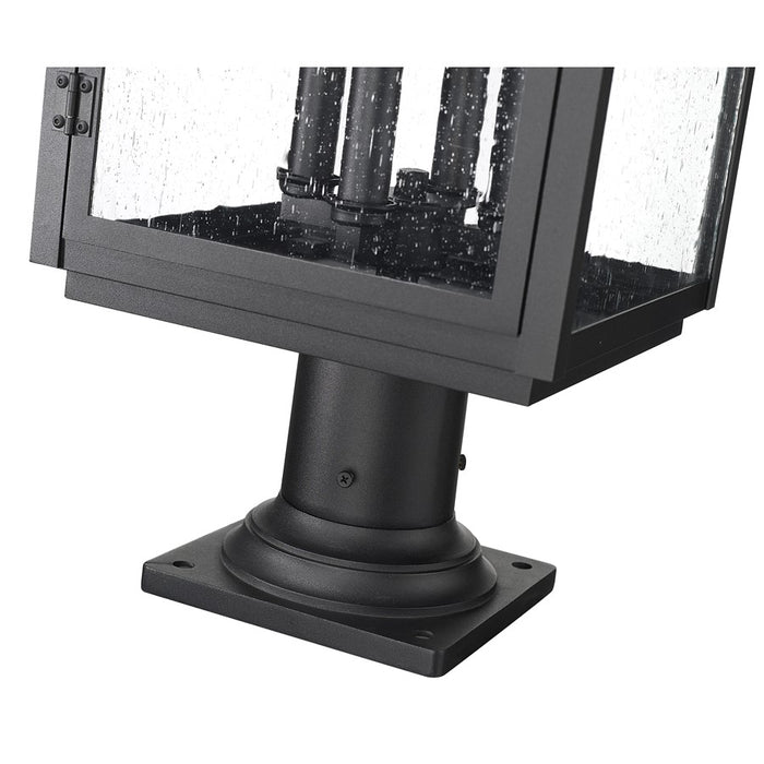 Z-Lite Hartwell 4Lt Outdoor Pier Mount, Black/Clear Seedy