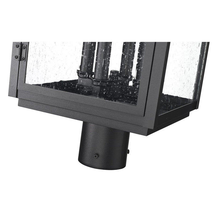 Z-Lite Hartwell 4Lt Outdoor Post Mount/Round, Black/Clear Seedy