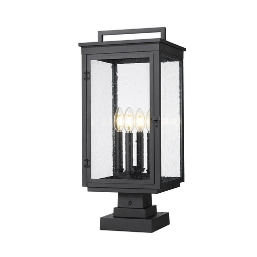 Z-Lite Hartwell 4Lt Outdoor Pier Mount/Square, Black/Seed - 5019PHBS-SQPM-BK