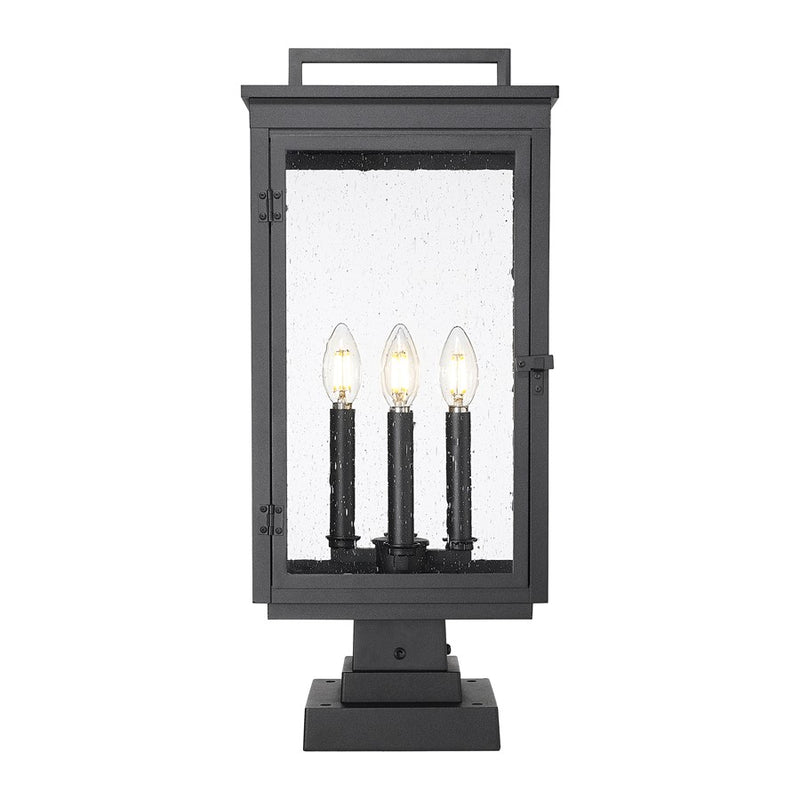 Z-Lite Hartwell 4Lt Outdoor Pier Mount/Square, Black/Seed