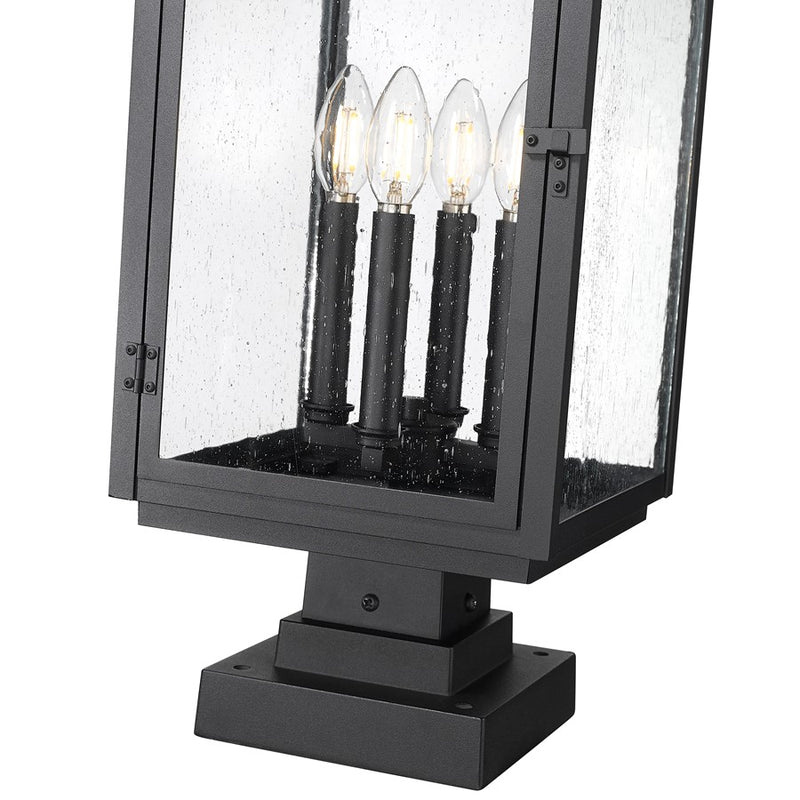 Z-Lite Hartwell 4Lt Outdoor Pier Mount/Square, Black/Seed