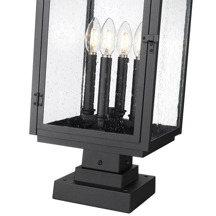 Z-Lite Hartwell 4Lt Outdoor Pier Mount/Square, Black/Seed