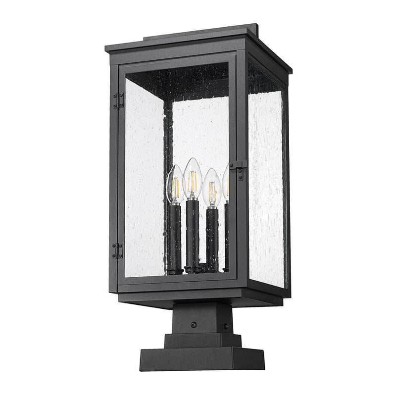 Z-Lite Hartwell 4Lt Outdoor Pier Mount/Square, Black/Seed